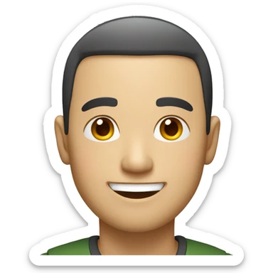 a man smile happly with short hair and the man is chinese sticker