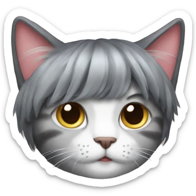 HAIR wig cat sticker