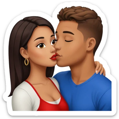 Tefi Valenzuela Peru Instagram Model kissing Josh King Madrid sticker