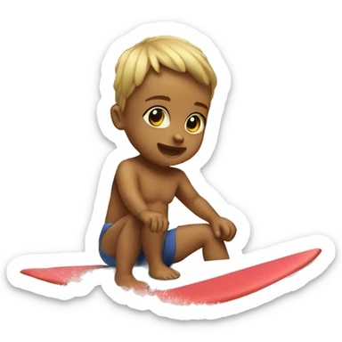 A baby surf boarding sticker