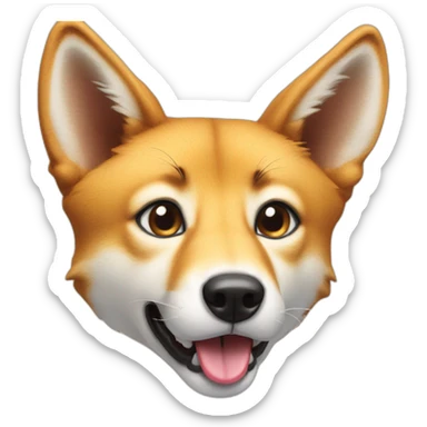 A dingo sticking its tongue out sticker