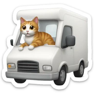 cat with a moving van sticker