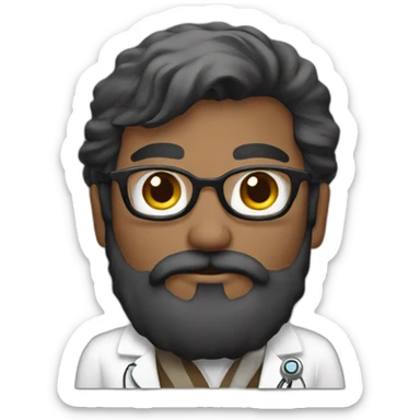 Man-black-beard-doctor-with-owl sticker
