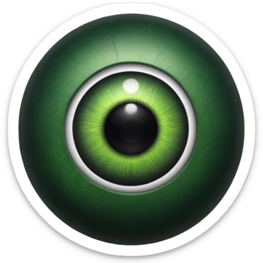 Rrd black and green eye ball  photo sticker