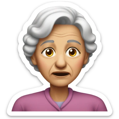 Grandma having pain in back sticker