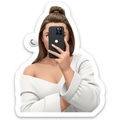 selfie of girl by mirror sticker