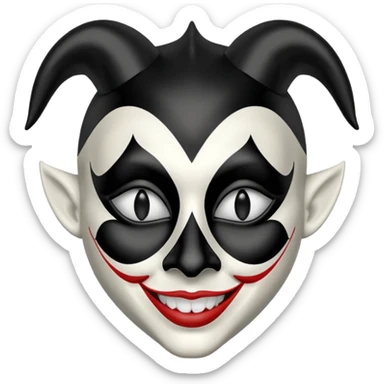 Jester mask black and white sticker