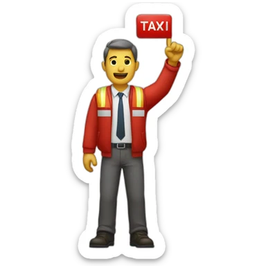 man raising his arm for a taxi with a red armband sticker