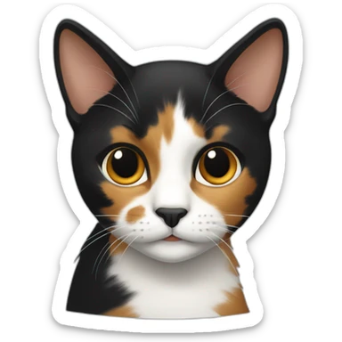 calico cat mostly black sticker