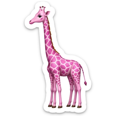 Pink giraffe with love sticker