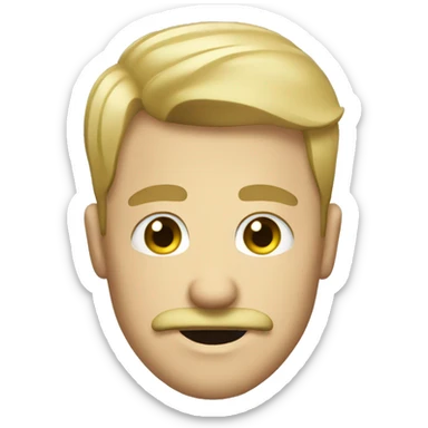 Blonde short haired man with mustasche sticker