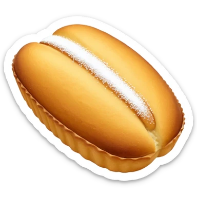 dessert Madeleine. without tail detail. long shape. 
one layer sticker