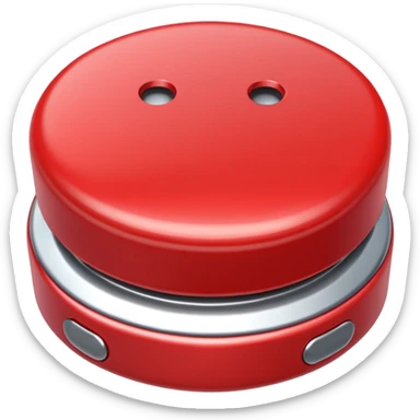 Red button ready to press sticker