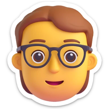 a smart person, 3D emoji style sticker