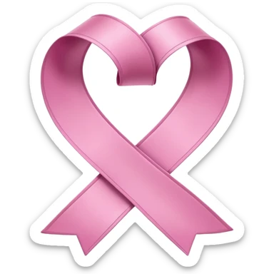 ribbon folded into a loop symbolizing self-care, with clear contours, shadows and highlights, simple and bright, emoji style sticker