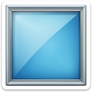 glass window with clear rectangular frame sticker