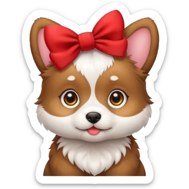 Cute puppy with bow sticker
