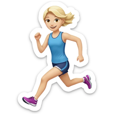 Blonde girl running sticker