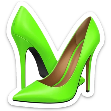 Shiny neon green high heels  sticker