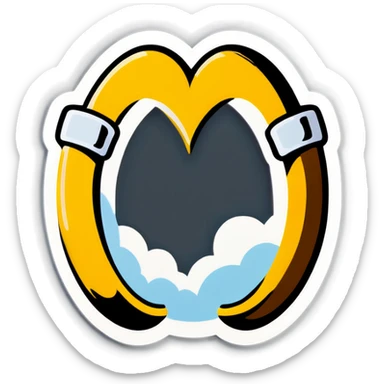 Wedding ring with white and yellow heart on top sticker