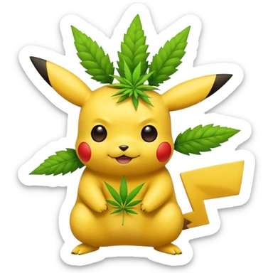 pikachu with weed sticker