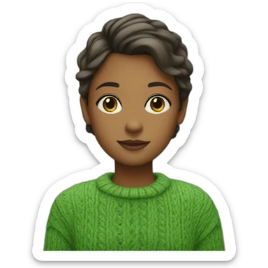 Girl in green sweater sticker