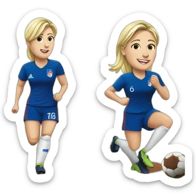 Marine le Pen qui joue au foot sticker