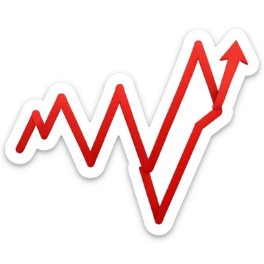 downward trending graph with decreasing values sticker