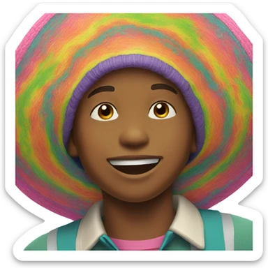 happy boy in a hat sticker