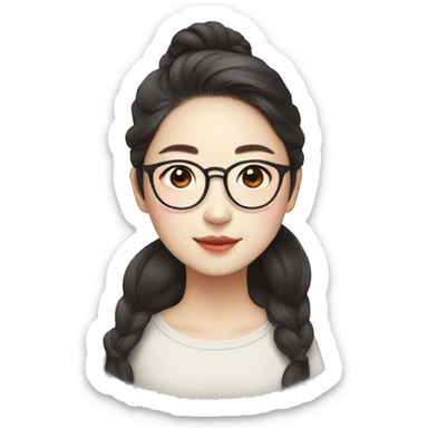beautiful korean girl with glasses sticker