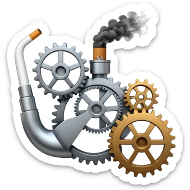 A cog smoking a cigarette sticker