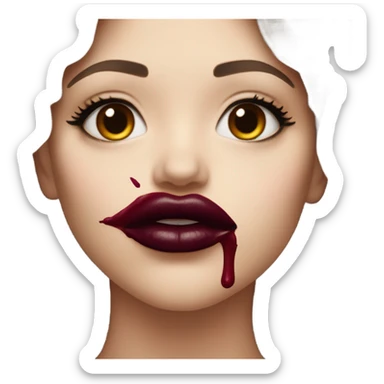 burgundy lipstick stane sticker