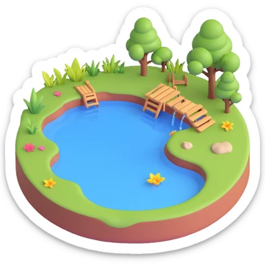 A peaceful water pond sticker