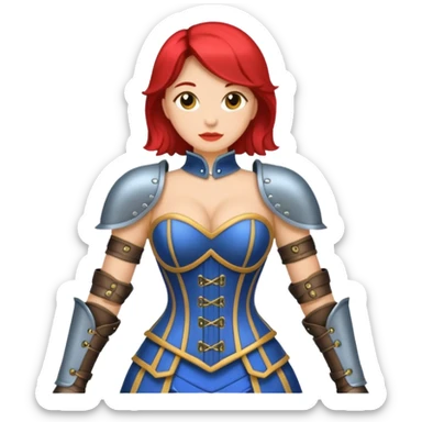 woman with corset armour sticker