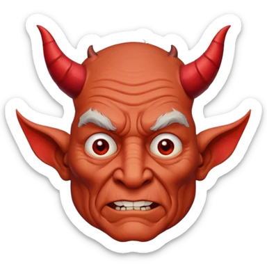 👴🏻 make the old man emoji look devil and also give him the horns just like animals or devil! sticker