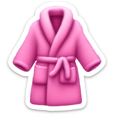Pink fuzzy robe sticker