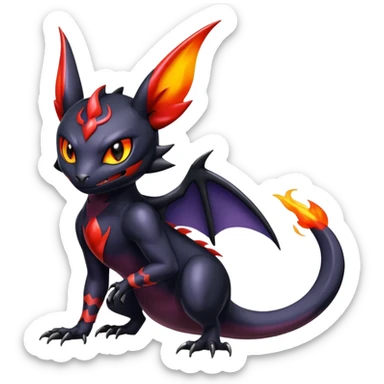 Shiny Epic Badass Dark Noibat-Salandit-Litten-Hybrid sticker