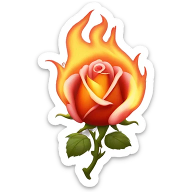 Cœur rose avec des flammes  sticker