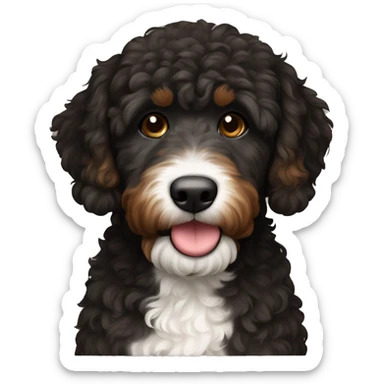Black and brown bernadoodle  sticker