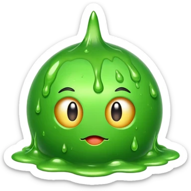 slimy green goo ball sticker