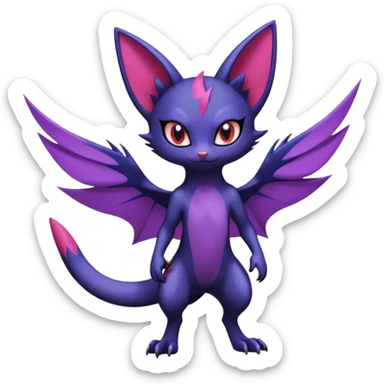 Sneasel-Purrloin-Noibat-Fakémon-hybrid-creature (full body)  sticker