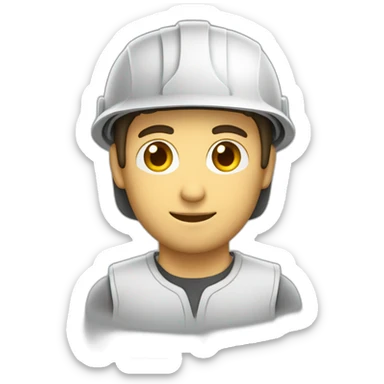 ingeniero pelo rubio , con casco y que diga Jhan sticker