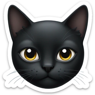 Black cat with cloudy blind right eye sticker