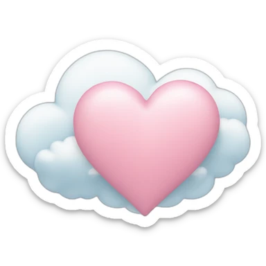 Pastel pink heart with a cloud sticker