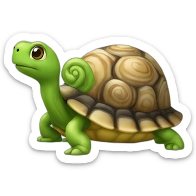 tortue sur escargot sticker