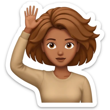 Woman flicking hair with hand sticker