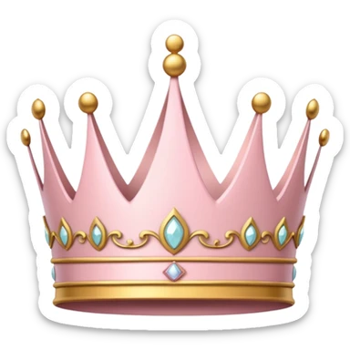white and pastel pink tall elegant crown sticker