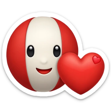 A soft ball and a heart combine sticker