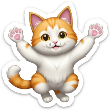 Flying cat sticker
