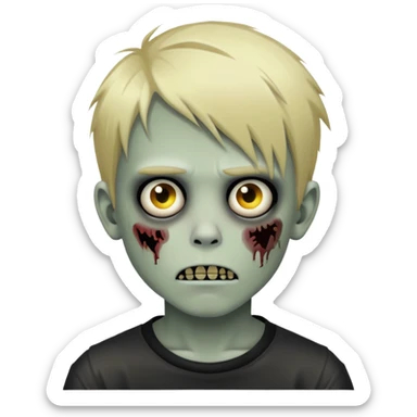 boy zombie with blonde emo hair emoji sticker